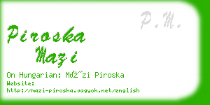 piroska mazi business card